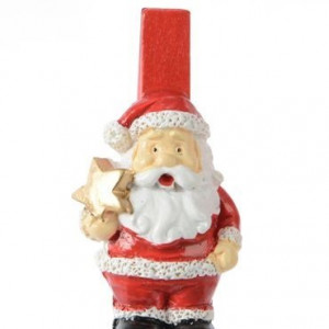 Комплект декоративных прищепок Санта 2*4,5 см, 8 шт, Kaemingk (535633/1)  