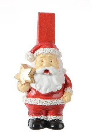 Комплект декоративных прищепок Санта 2*4,5 см, 8 шт, Kaemingk (535633/1)  