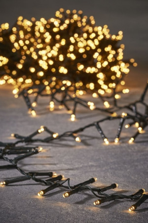 Светодиодная нить Snake Light 1000 теплых белых ламп, 20 м., 24В, 8 режимов, зеленый провод, для елки 230-260 см., Christmas DeLuxe (83783)