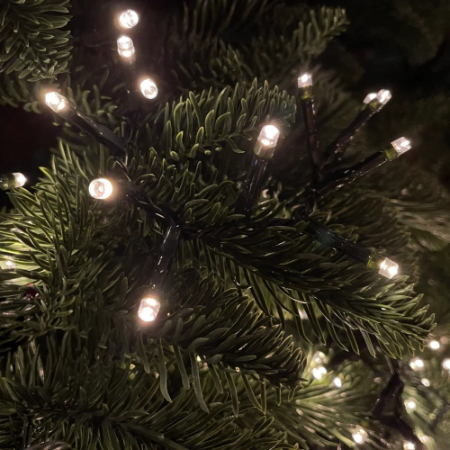 Светодиодная нить Snake Light 1000 теплых белых ламп, 20 м., 24В, 8 режимов, зеленый провод, для елки 230-260 см., Christmas DeLuxe (83783)