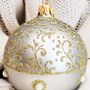 Елочный шар Жемчужный 8 см.,  Коломеев (КУ-85-204481)