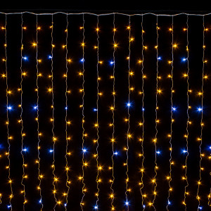 Занавес с мерцающим диодом 2*2 м., 220V, 240 желтых LED ламп, прозрачный провод, Winner Light (Y.03.5T.240+)