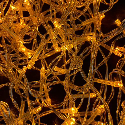 Занавес с мерцающим диодом 2*2 м., 220V, 240 желтых LED ламп, прозрачный провод, Winner Light (Y.03.5T.240+)