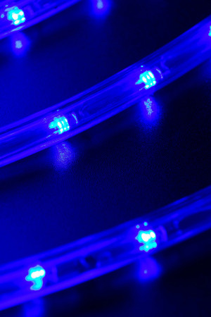 Дюралайт светодиодный 2-х проводной, диаметр 10 мм., 220В, синие LED лампы 30 шт на 1 м., бухта 100 м., статика, Teamprof (TPF-DL-2WH-100-10mm-240-B)