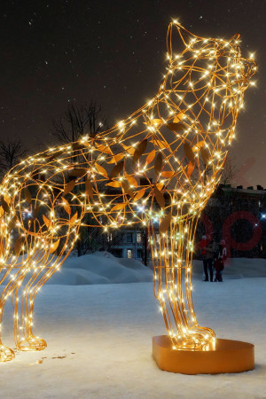 Светодиодная фигура Волк золотой Premium 1,9 м., Conso (OL337)