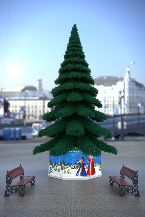 Уличная елка Таежная Премиум зеленая 17 м., ствольная, ПВХ, Green Trees (GT17TAPVC)