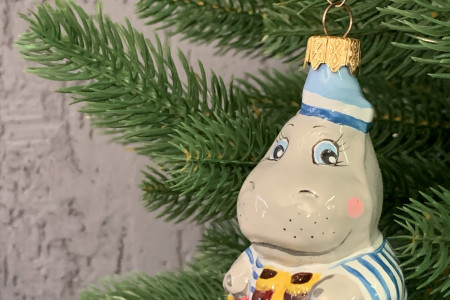 Елочное украшение Бегемот-моряк, стекло, Витус (46444)