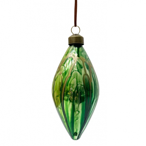 Набор стеклянных украшений Акварель зеленая 80 мм., 9 шт., Christmas DeLuxe (13073)