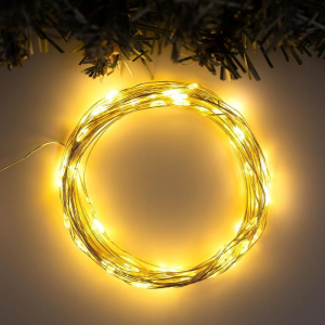 Гирлянда нить-роса 10 м., IP20, серебристая нить, 100 теплых белых LED, 12 В, Luazon Lighting (5198354)