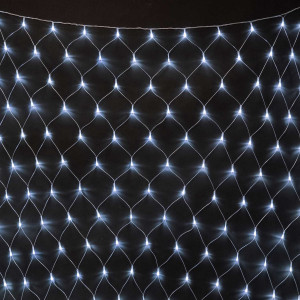 Светодиодная сетка с контроллером 2*3 м., 384 холодных белых LED ламп, прозрачный ПВХ, LTC (NTL384C-10-2W)