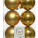 Набор пластиковых шаров Парис 80 мм, темно-золотой, 6 шт, Kaemingk (022021)