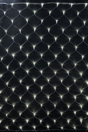 Светодиодная сетка 2*1.5 м., 220V, 192 теплых белых LED лампы, прозрачный провод, Rich LED (RL-N2*1.5-T/WW)