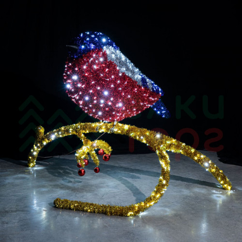 Светодиодная фигура из мишуры Снегирь на ветке 2 м., Conso (3DGR318)
