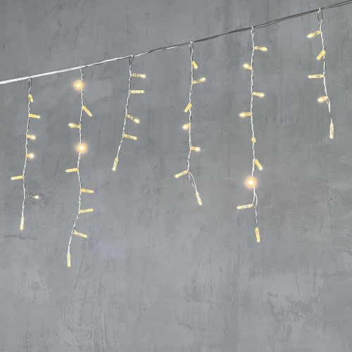 Светодиодная бахрома с колпачком 4,9*0,5 м., 189 теплых белых LED ламп, прозрачный провод ПВХ, IP65, Beauty Led (PIL189CAP-10-2WW)