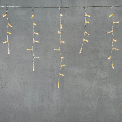 Светодиодная бахрома с колпачком 4,9*0,5 м., 189 теплых белых LED ламп, прозрачный провод ПВХ, IP65, Beauty Led (PIL189CAP-10-2WW)