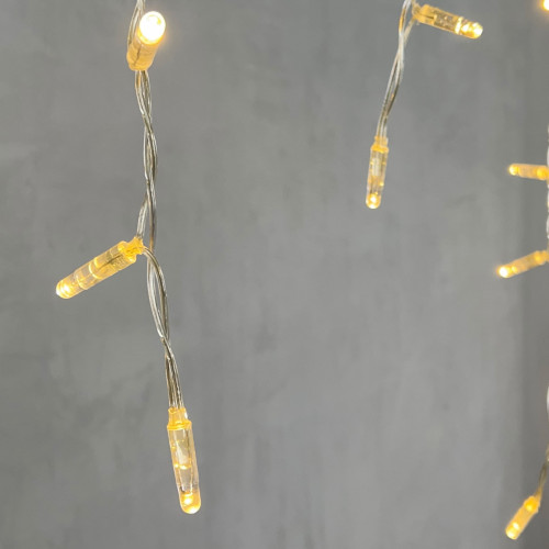 Светодиодная бахрома с колпачком 4,9*0,5 м., 189 теплых белых LED ламп, прозрачный провод ПВХ, IP65, Beauty Led (PIL189CAP-10-2WW)