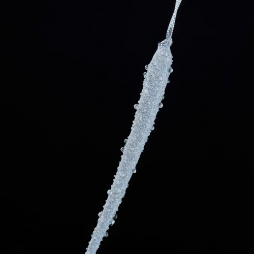 Сосулька Хрустальная капель 15 см., серебро, Christmas De Luxe (88892)