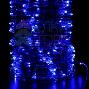 Светодиодная гирлянда нить Роса 10 м., 12V, 100 синих LED ламп, Beauty Led (Rosa 100-10-B)