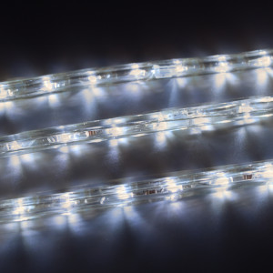 Дюралайт светодиодный 2-х проводной, диаметр 13 мм., 24В, холодные белые LED лампы 36 шт на 1 м., бухта 100 м., статика, Teamprof (TPF-DL-2WH-100-24-W)