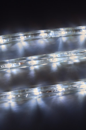 Дюралайт светодиодный 2-х проводной, диаметр 13 мм., 24В, холодные белые LED лампы 36 шт на 1 м., бухта 100 м., статика, Teamprof (TPF-DL-2WH-100-24-W)