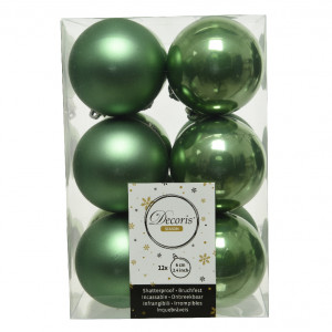 Набор пластиковых шаров Дивный 60 мм.,  цвет шалфея, 12 шт., Kaemingk (021839)