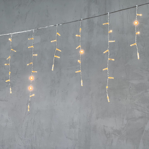 Светодиодная бахрома с колпачком 4,9*0,5 м., 189 экстра теплых белых LED ламп, прозрачный провод ПВХ, IP65, Beauty Led (PIL189CAP-10-2EWW)