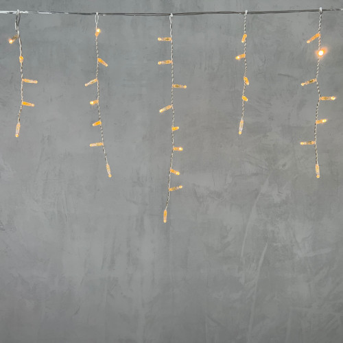 Светодиодная бахрома с колпачком 4,9*0,5 м., 189 экстра теплых белых LED ламп, прозрачный провод ПВХ, IP65, Beauty Led (PIL189CAP-10-2EWW)