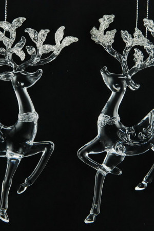 Украшение &quot;Олень&quot; цвет белый,2 вида,цена за 1 шт.12 см. (150083)