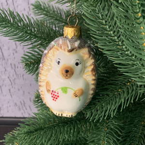 Елочное украшение Ежик с малиной, стекло, Витус (А380)