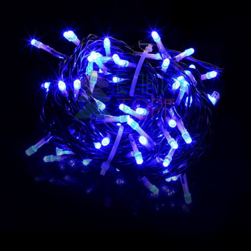 Комплект мерцающих гирлянд на деревья 60 м., 3 луча по 20 м, 24V, 600 синих LED ламп, черный ПВХ, LTC (KDD600BLW-11-1B)