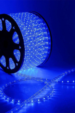 Дюралайт всесторонний круглый диаметр 13 мм., 220V, фиксинг, синие LED лампы 36 шт на 1 м, Beauty Led (F3-H2-220V-B)