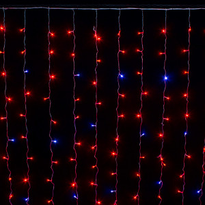 Занавес с мерцающим диодом 2*3 м., 220V, 320 красных LED ламп, прозрачный провод, Winner Light (R.03.5T.320+)