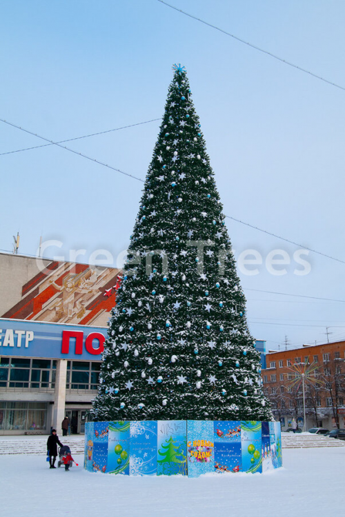 Уличная елка зеленая Уральская 22 м., каркасная, ПВХ, Green Trees (GT22URPVC)