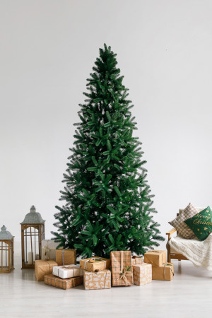Интерьерная искусственная елка Европейская Премиум 6 м., ствольная, Литая хвоя+ПВХ, Green Trees (GT6EVR)