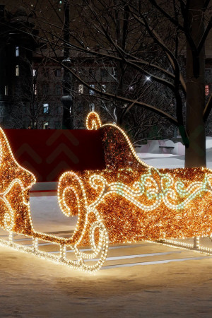 Светодиодная фигура из мишуры Золотые сани 1.3 м., Conso (3DSE323)