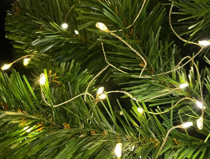 Гирлянда Капли 400 белых микро ламп, 1000 см., 8 функций, таймер, серебряный провод, Luca (88112)