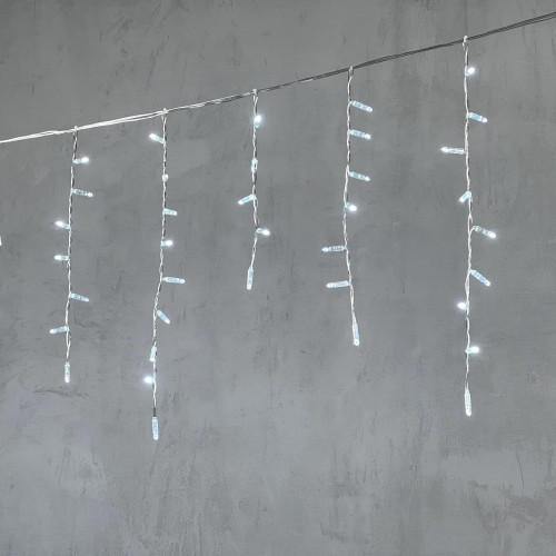 Светодиодная бахрома с колпачком 4,9*0,5 м., 189 белых LED ламп, прозрачный провод ПВХ, IP65, Beauty Led (PIL189CAP-10-2W)