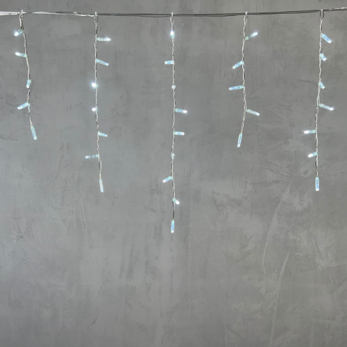 Светодиодная бахрома с колпачком 4,9*0,5 м., 189 белых LED ламп, прозрачный провод ПВХ, IP65, Beauty Led (PIL189CAP-10-2W)