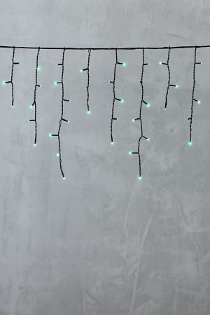 Светодиодная бахрома 4,9*0,5 м., 240 зеленых LED ламп, черный провод ПВХ, Beauty Led (PIL240-11-2G)