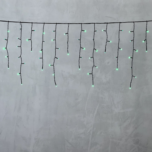 Светодиодная бахрома 4,9*0,5 м., 240 зеленых LED ламп, черный провод ПВХ, Beauty Led (PIL240-11-2G)
