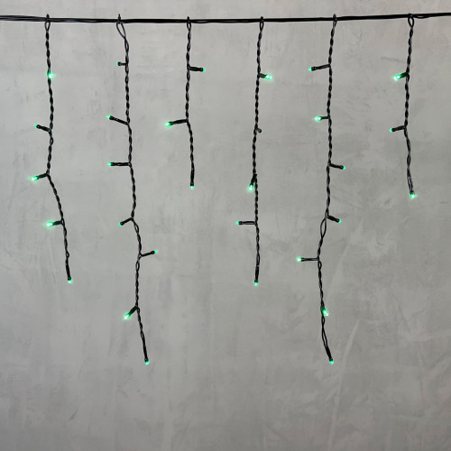 Светодиодная бахрома 4,9*0,5 м., 240 зеленых LED ламп, черный провод ПВХ, Beauty Led (PIL240-11-2G)