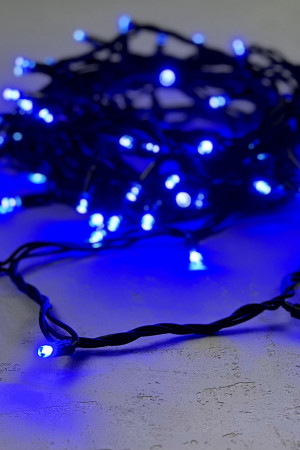 Гирлянда Нить 10 м., синих, 220В, 75 LED, Провод Черный Каучук, IP65, LTC (LL75-1-2B) 