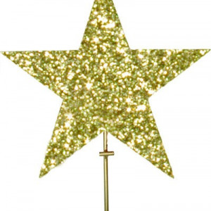 Макушка звезда 30 см., золото, УКРАШЕНИЕ ДЛЯ ВЫСОТНОЙ ЕЛКИ (MZ-300GOLD)