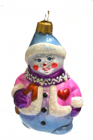 Елочное украшение Добрый снеговичок h-100 мм в подарочной упаковке, Батик (ФУ-501)