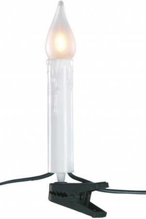 Светодиодная гирлянда в форме свечи 7,5 м., 220 V., 16 LED ламп теплого свечения, зеленый ПВХ, Kaemingk (490778)