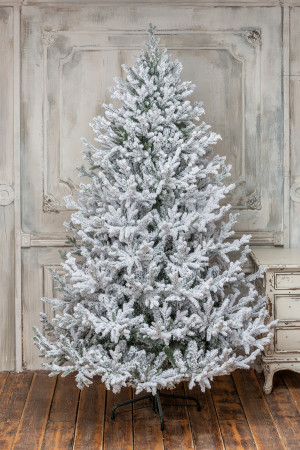 Искусственная елка Имперская заснеженная 210 см., литая хвоя+пвх, ЕлкиТорг (145210)