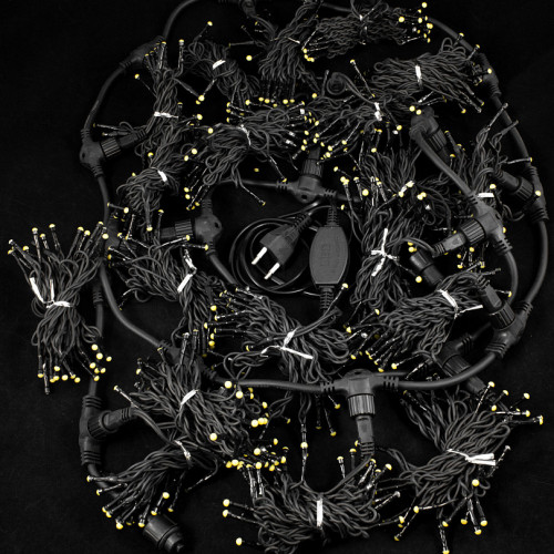 Занавес с мерцающим диодом 3*3 м., 220V, 600 холодных белых LED ламп, черный провод, Winner Light (w.03.6B.600+)