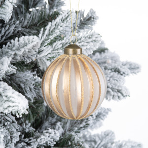 Винтажный стеклянный шар Зефир в карамели 8 см., 1 шт., Karlsbach (13129)