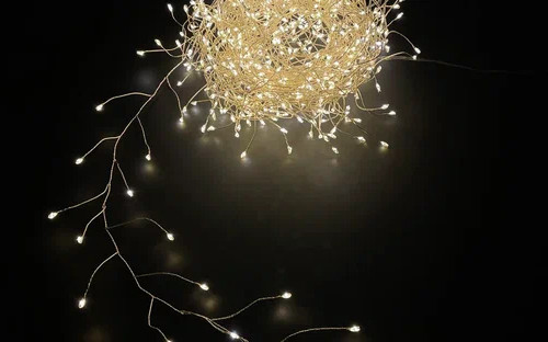 Гирлянда Капли 600 белых микро ламп, 1500 см., 8 функций, таймер, Christmas DeLuxe (88113)