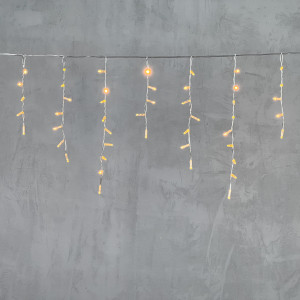 Светодиодная бахрома с колпачком 4,9*0,5 м., 189 желтых LED ламп, прозрачный провод ПВХ, IP65, LTC (PIL189CAP-10-2Y)